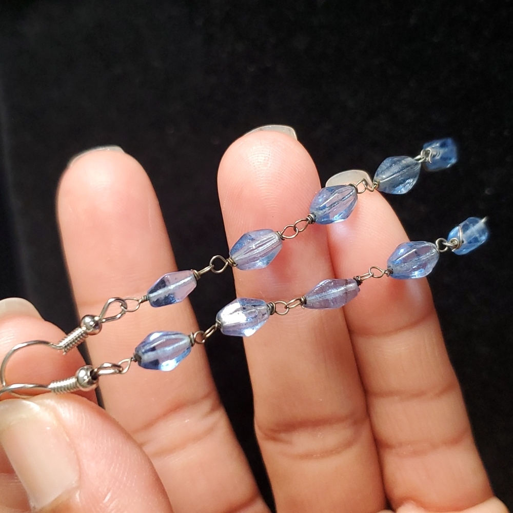 Baby blue 💙 glass earrings.